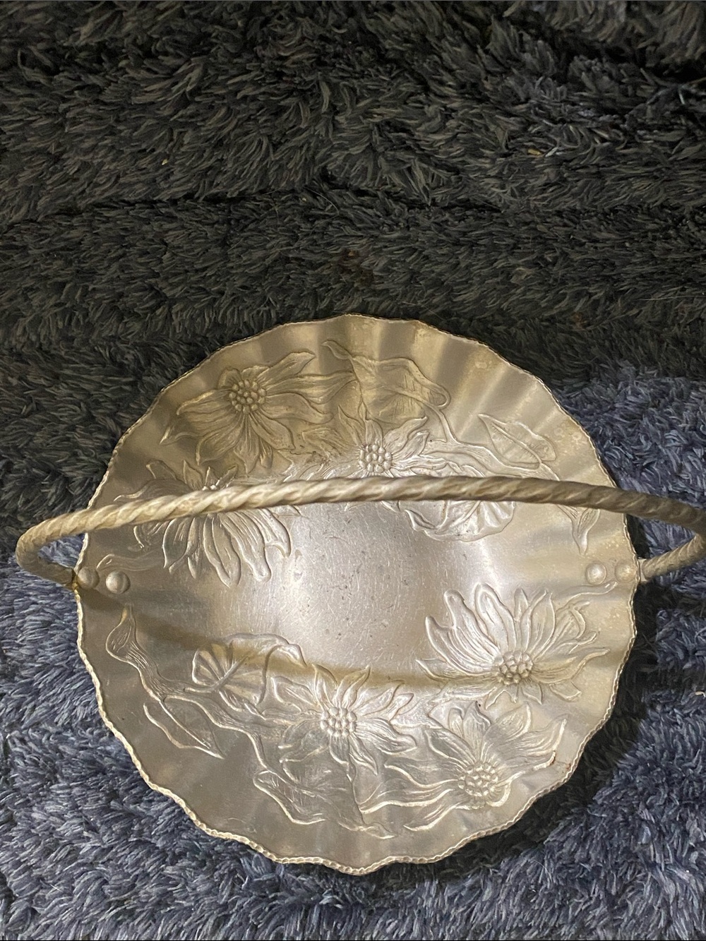 Decorative Floral Metal Basket